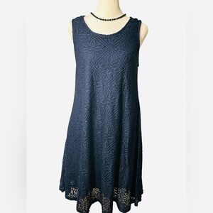 Altar’s State Fit &Flare Lace overlay dress Sz S